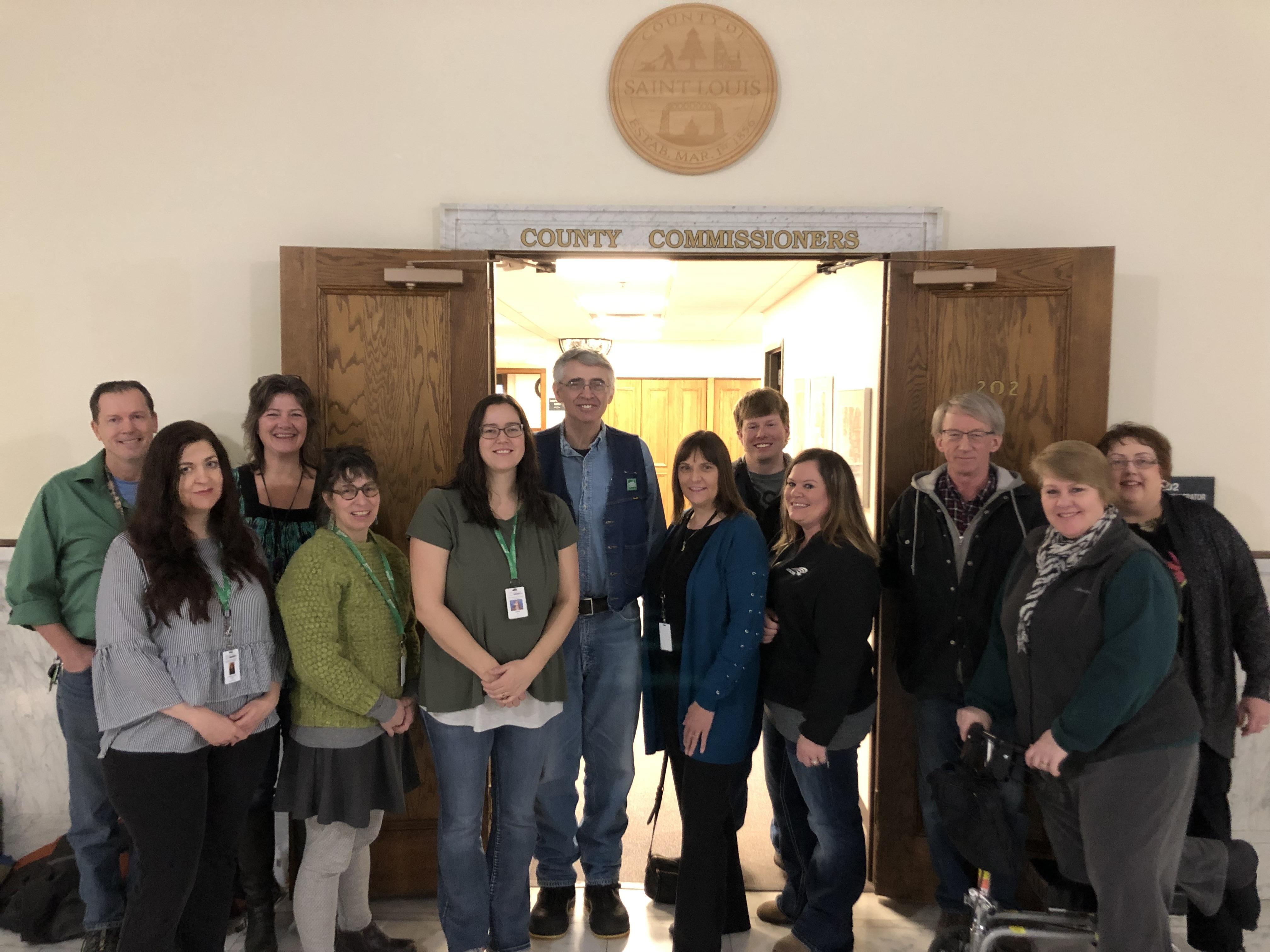 AFSCME Local 66 members attend a St. Louis County Board meeting